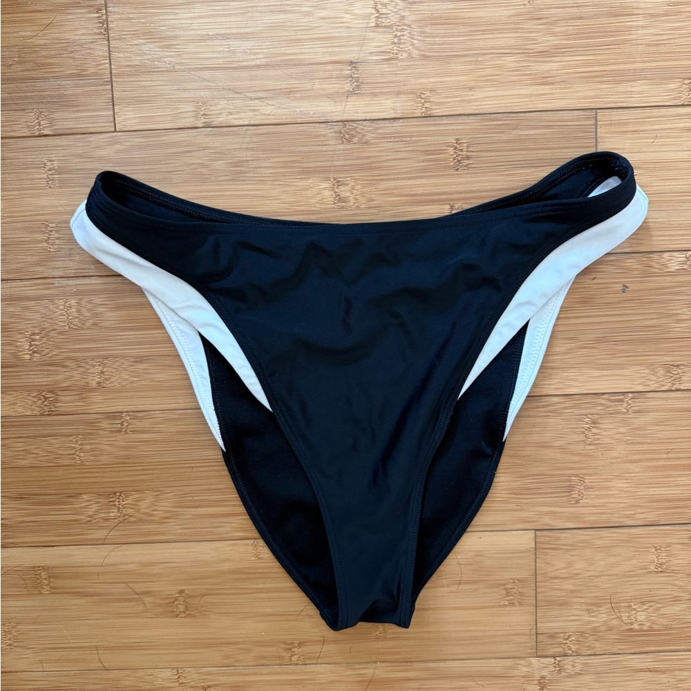 Abercrombie & Fitch Black Swim Bottom with White Trim
